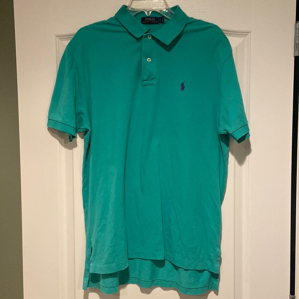 Short Sleeve Mint Green Ralph Lauren Polo - Size Large